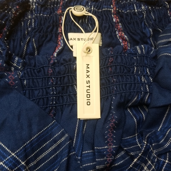 Max Studio Plaid Off Shoulder Shift Dress BNWT! - Picture 4 of 6